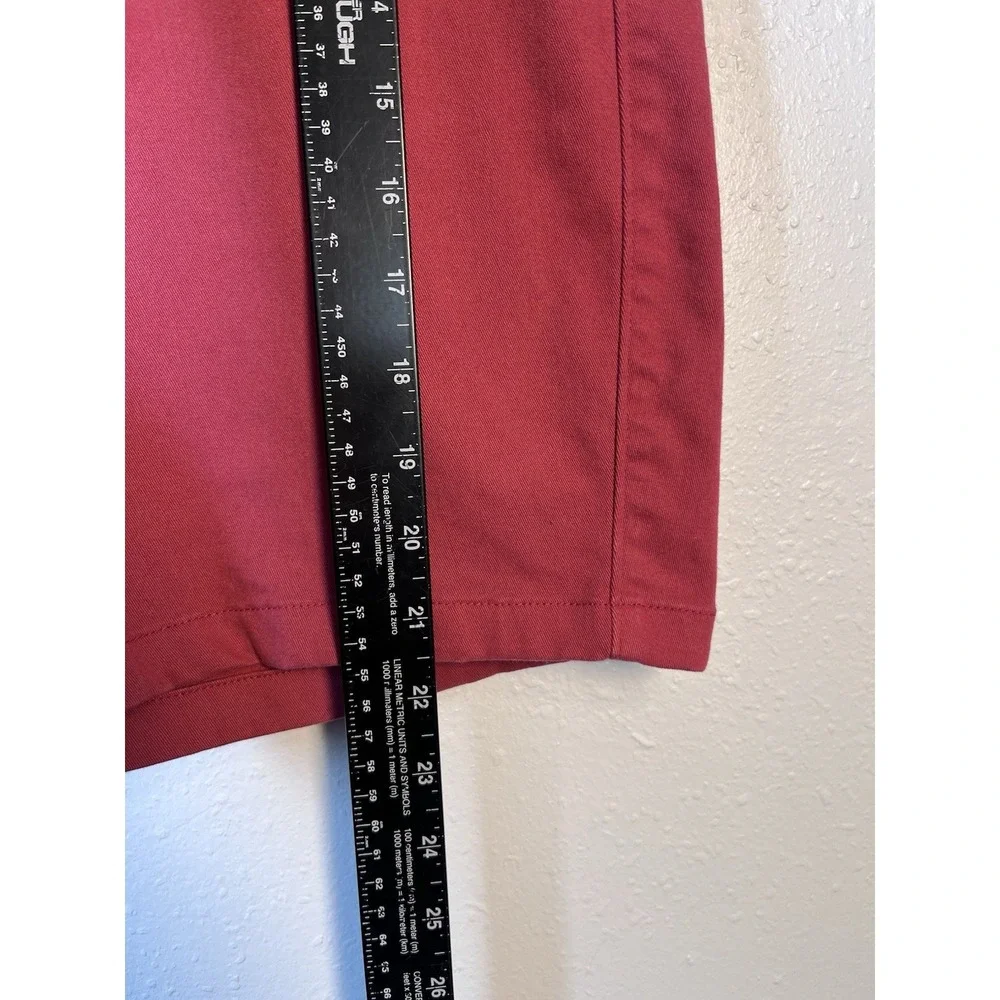 JOHNNIE-O Sz 34 Shorts Neal Malibu Red Flat Front Chino Stretch Twill *Flaw*